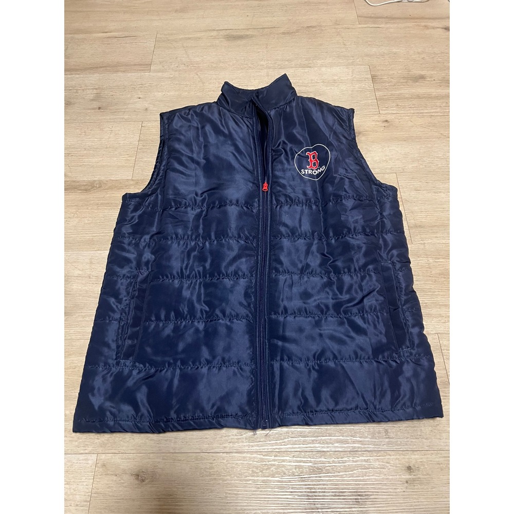 Boston Red Sox MLB Baseball Down Vest‎ Adult XL Full Zip Navy Outerwear Men
